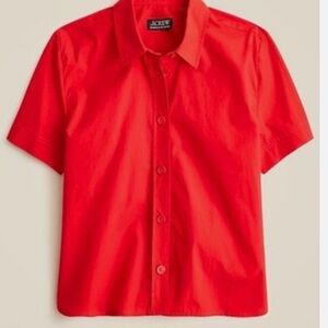 J. Crew Bright Red Short Sleeve Button-Up Shirt